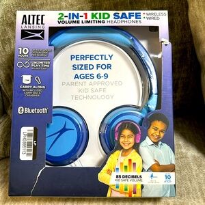 NIB Alter Lansing 2 N 1 Kid Safe Volume Limiting Headphones
